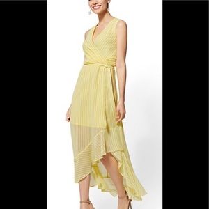 New Stripe Wrap Maxi Dress